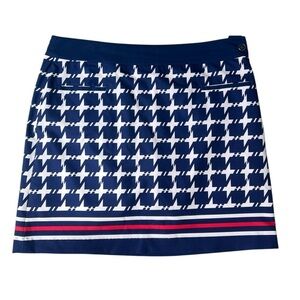 EP Navy and White  & Red Houndstooth Golf SkortSkirt Size 10